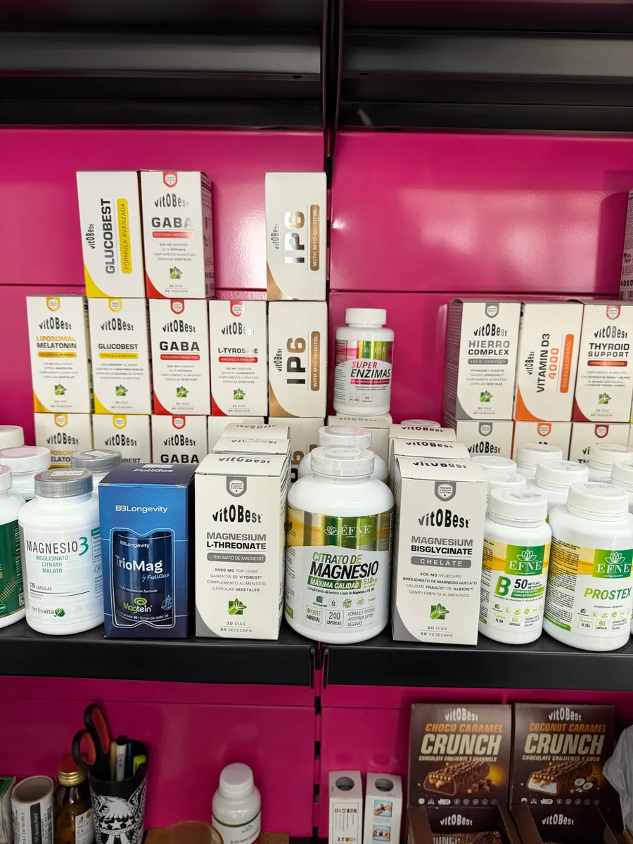 Sección de vitaminas, minerales y magnesio
